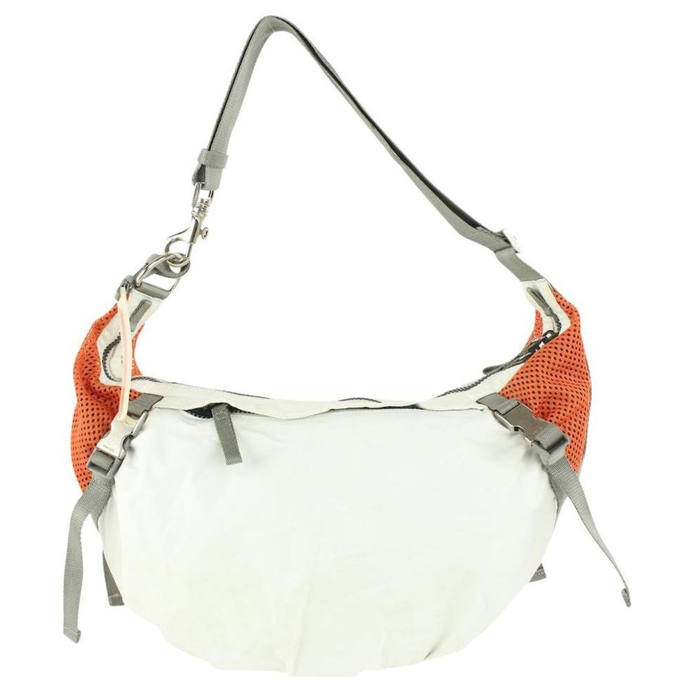 White x Gray x Orange Tessuto Hobo Bag — Authentic Prada